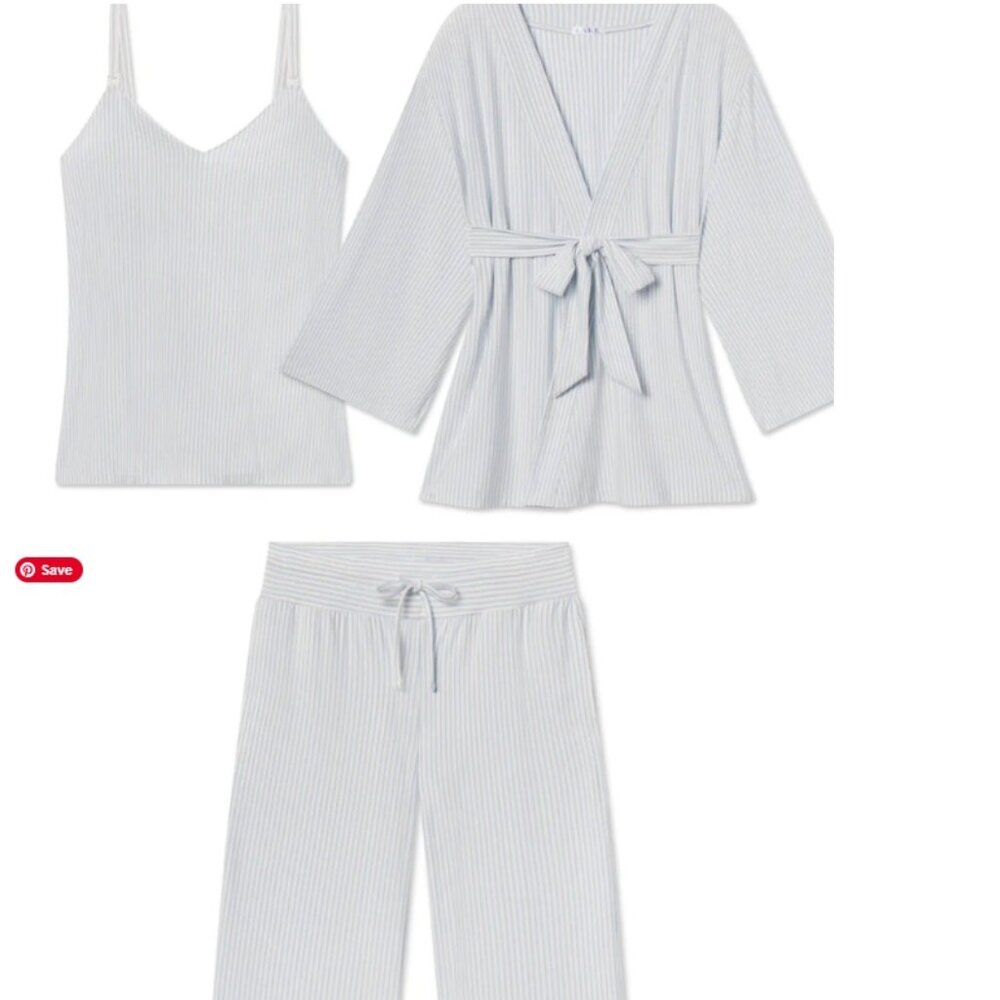 Lake Maternity DreamModal™ Kimono Three-Piece Set in Fog - Size M